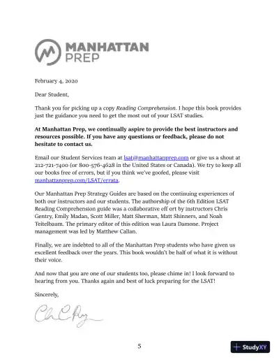 LSAT Reading Comprehension (Manhattan Prep LSAT Strategy Guides) (2020) - Page 7 preview image