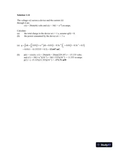 Solution Manual for Fundamentals of Electric Circuits, 6th Edition - Page 16 preview image