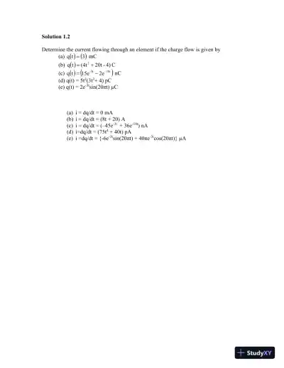 Solution Manual for Fundamentals of Electric Circuits, 6th Edition - Page 3 preview image
