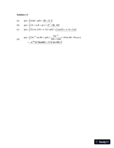 Solution Manual for Fundamentals of Electric Circuits, 6th Edition - Page 4 preview image