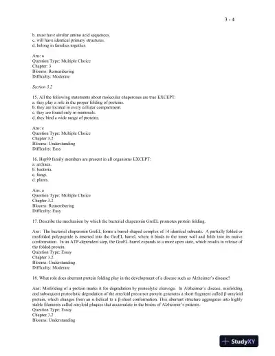 Molecular Cell Biology Eighth Edition Test Bank - Page 15 preview image