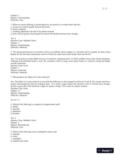 Molecular Cell Biology Eighth Edition Test Bank - Page 3 preview image