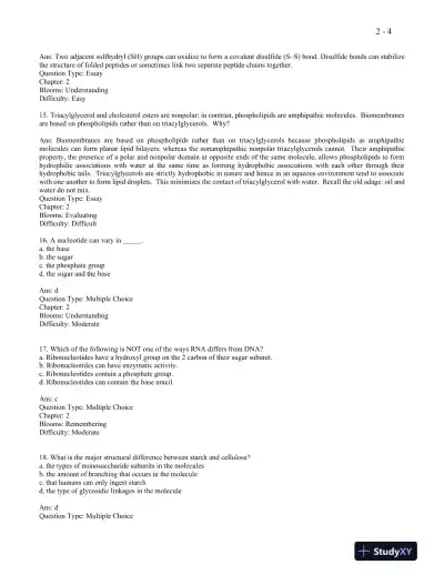 Molecular Cell Biology Eighth Edition Test Bank - Page 5 preview image