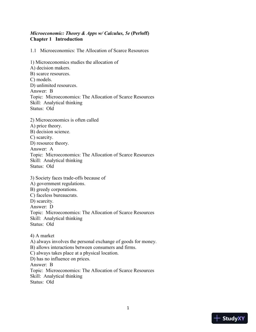Test Bank for Microeconomics: Theory And Applications With Calculus , 5th Edition, page 3