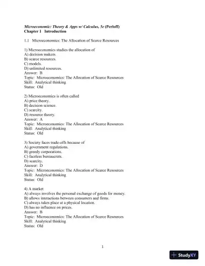 Test Bank for Microeconomics: Theory And Applications With Calculus , 5th Edition - Page 3 preview image