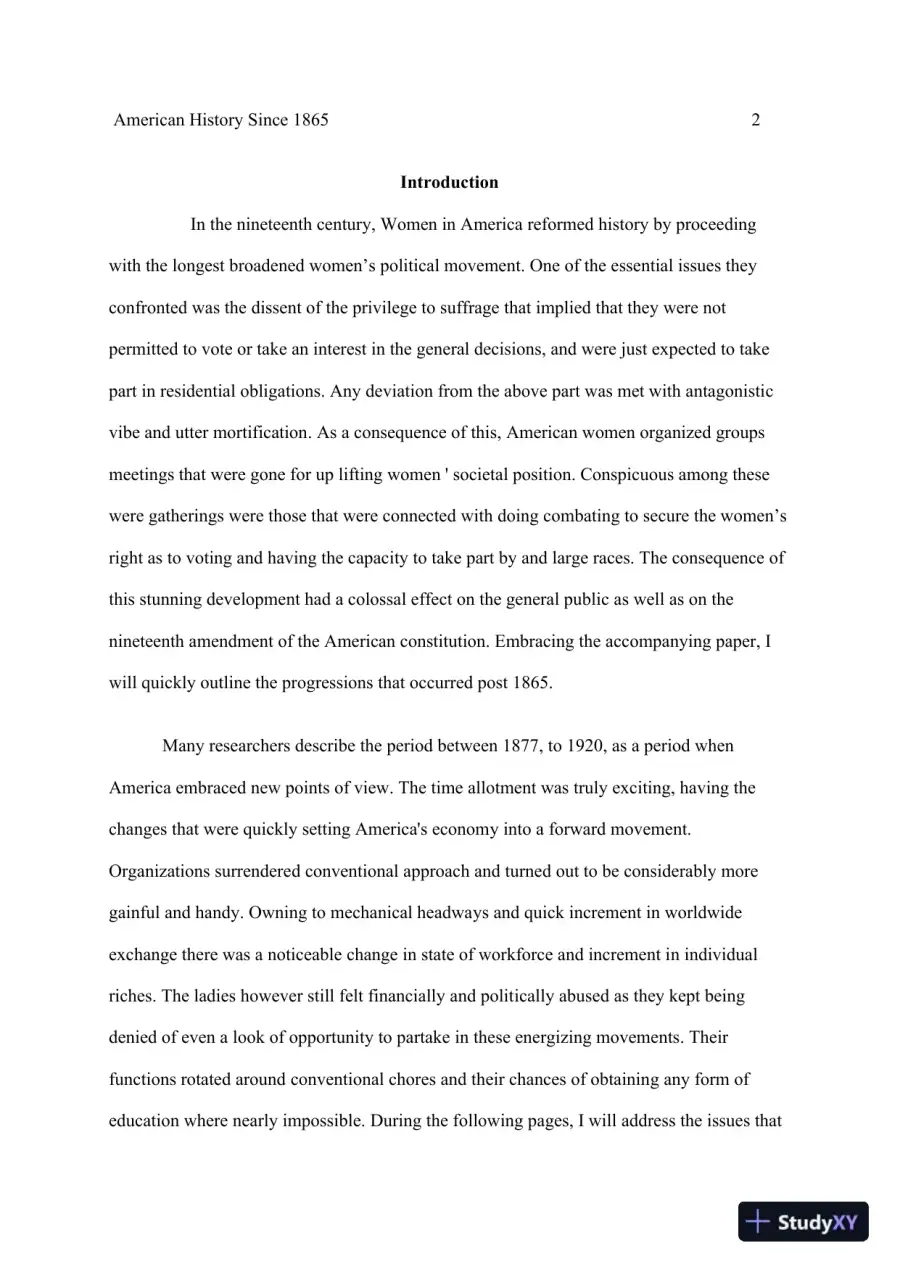 HIS 204 American History Since 1865, page 3