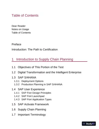 SAP S/4HANA Production Planning and Manufacturing Certification Guide: Application Associate Exam (2022) - Page 10 preview image