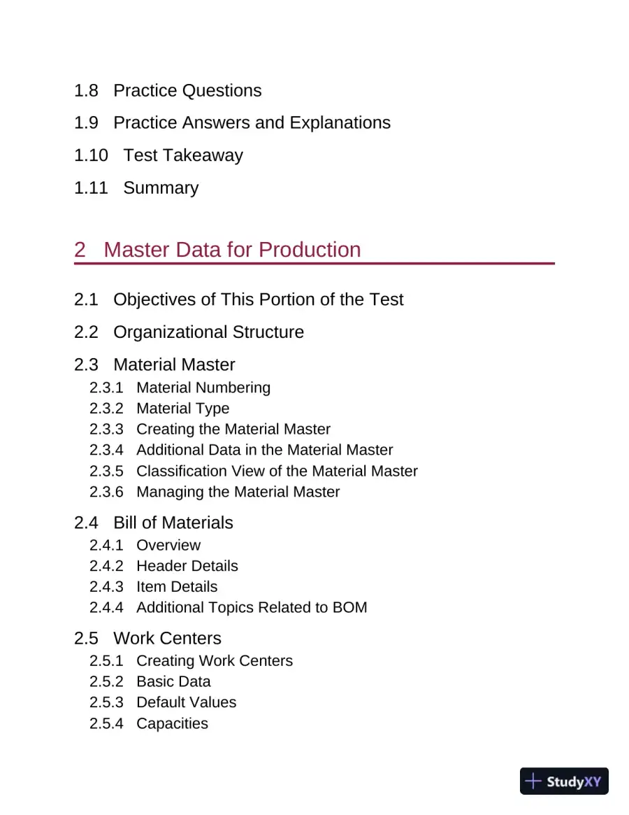 SAP S/4HANA Production Planning and Manufacturing Certification Guide: Application Associate Exam (2022), page 11