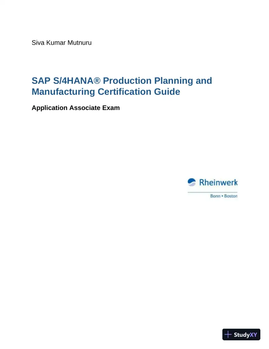SAP S/4HANA Production Planning and Manufacturing Certification Guide: Application Associate Exam (2022), page 3