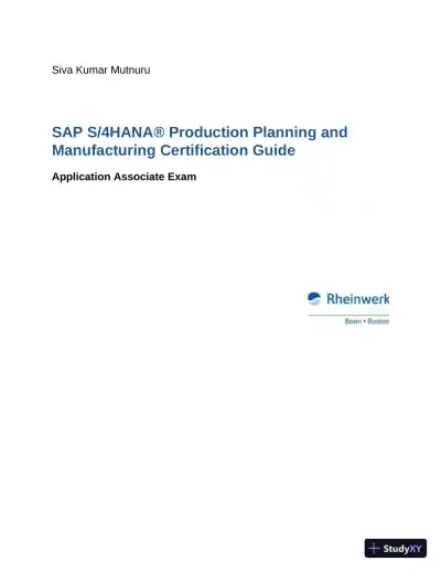 SAP S/4HANA Production Planning and Manufacturing Certification Guide: Application Associate Exam (2022) - Page 3 preview image