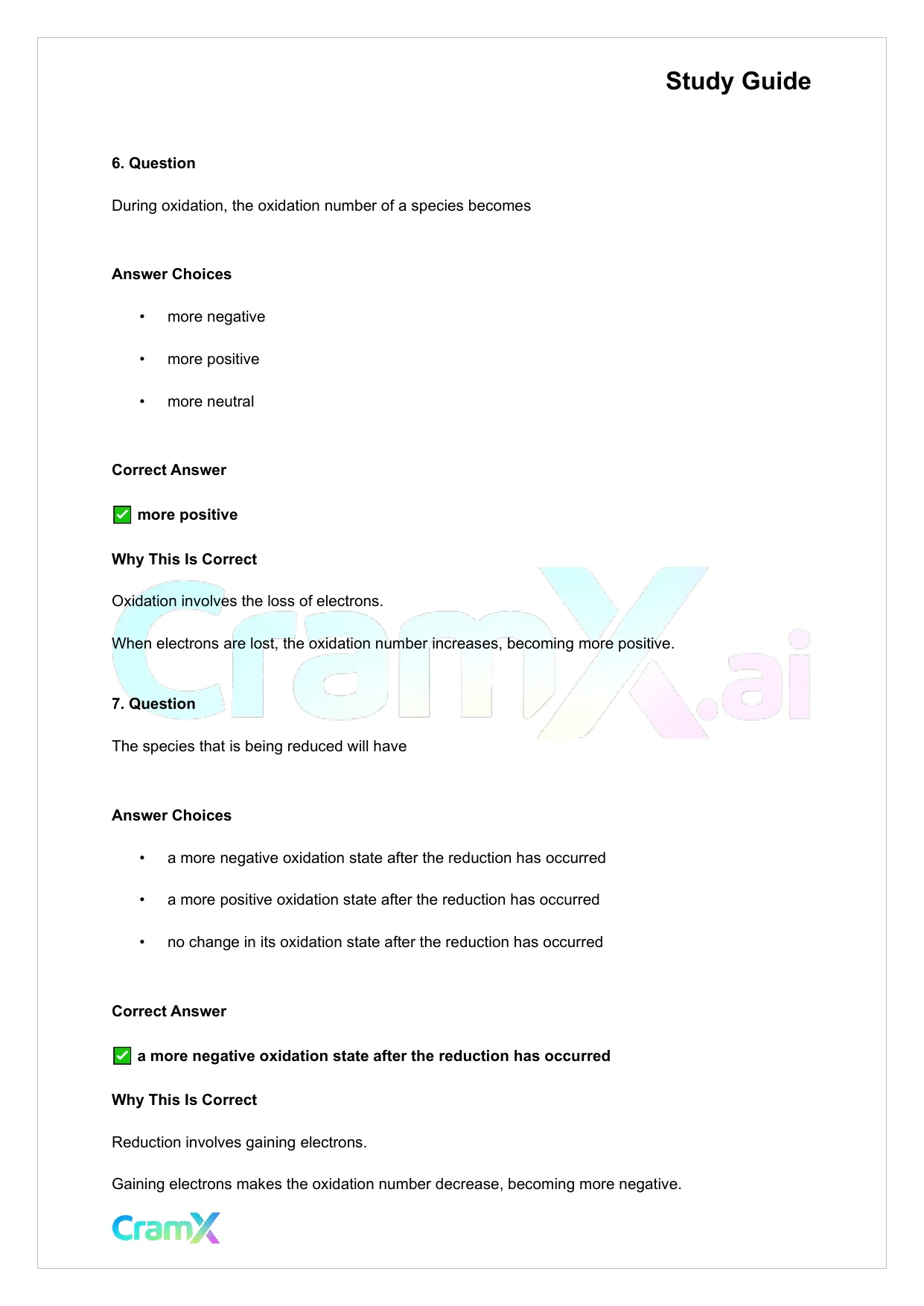 Chemistry - Oxidation‐Reduction Reactions - Page 5 preview image