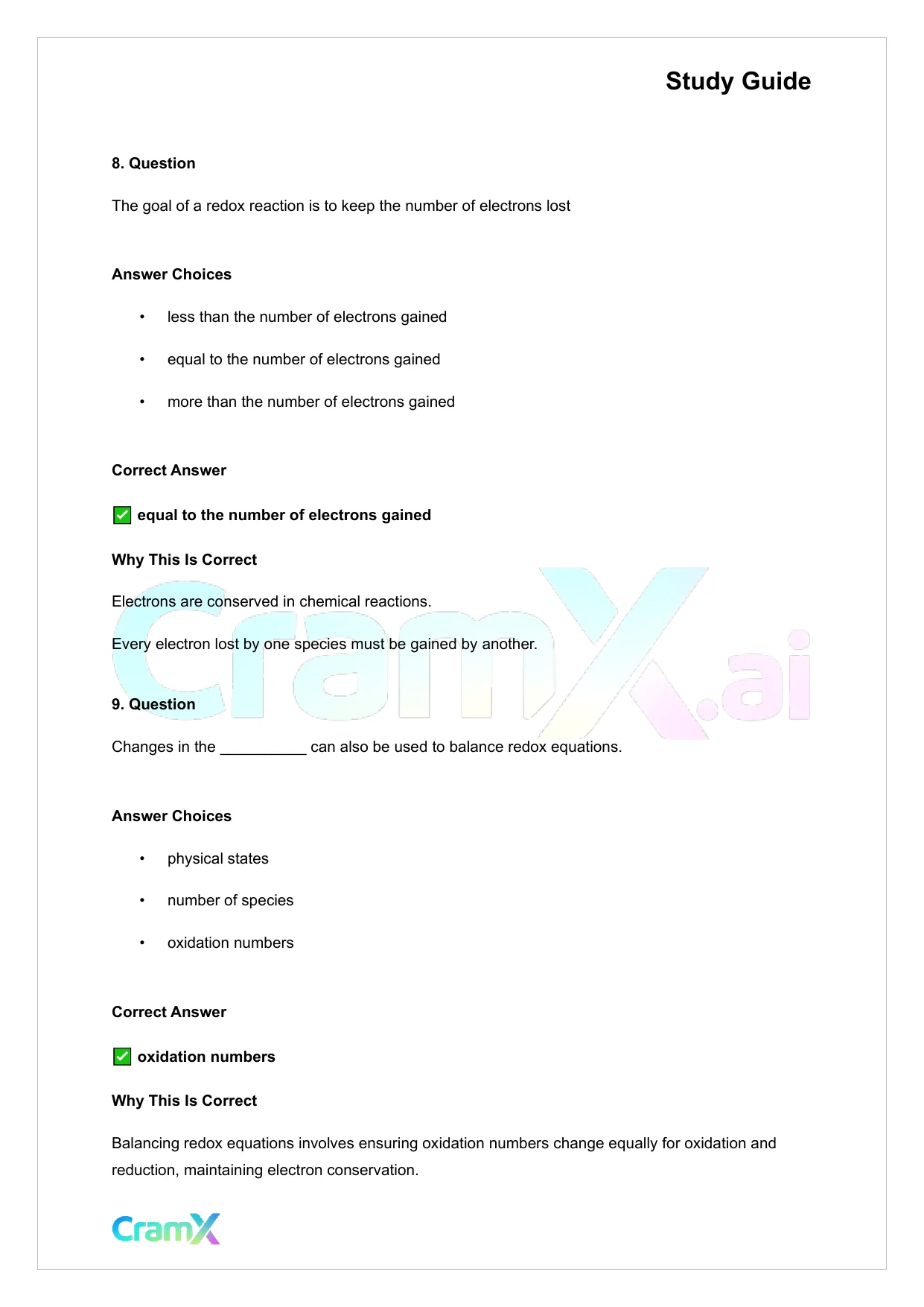 Chemistry - Oxidation‐Reduction Reactions - Page 6 preview image