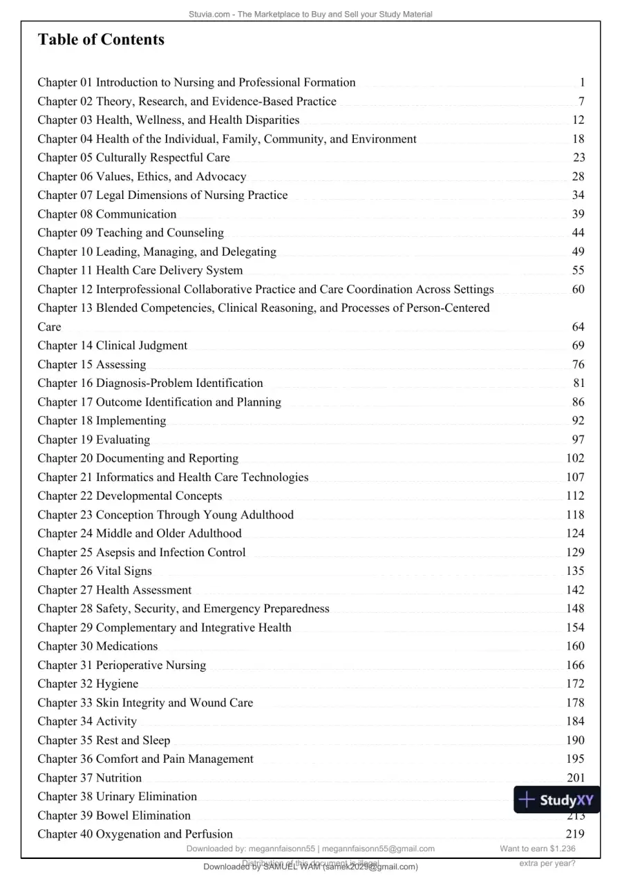 Test Bank for Fundamentals of Nursing: The Art and Science of Person-Centered Care, 10th North American Edition (Chapters 1-47), page 3