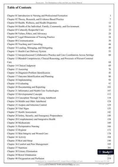 Test Bank for Fundamentals of Nursing: The Art and Science of Person-Centered Care, 10th North American Edition (Chapters 1-47) - Page 3 preview image