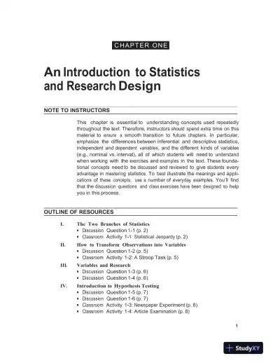 Class Notes for Essentials of Statistics for the Behavioral Sciences , 2nd Edition - Page 1 preview image