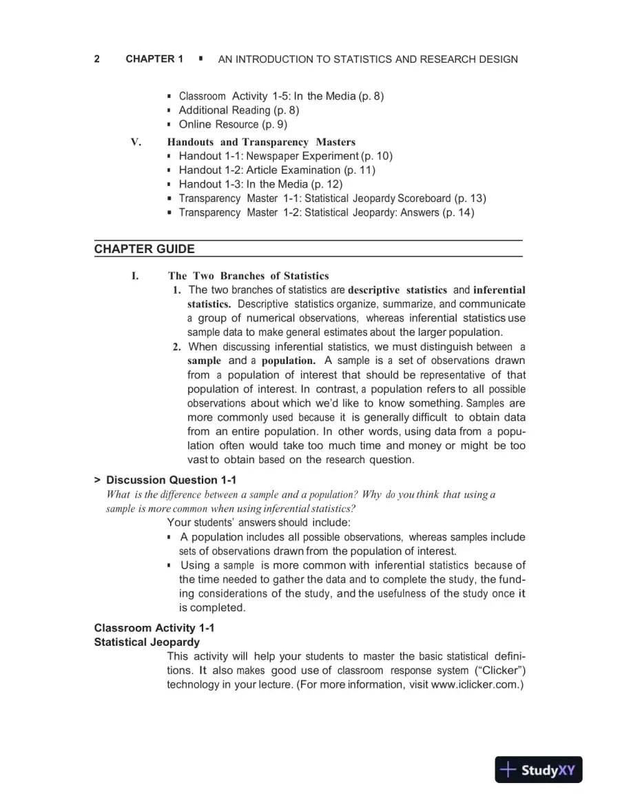 Class Notes for Essentials of Statistics for the Behavioral Sciences , 2nd Edition, page 3
