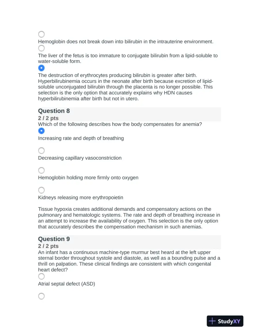 2022 NR507 Pathophysiology Final Exam With Answers (75 Solved Questions), page 5