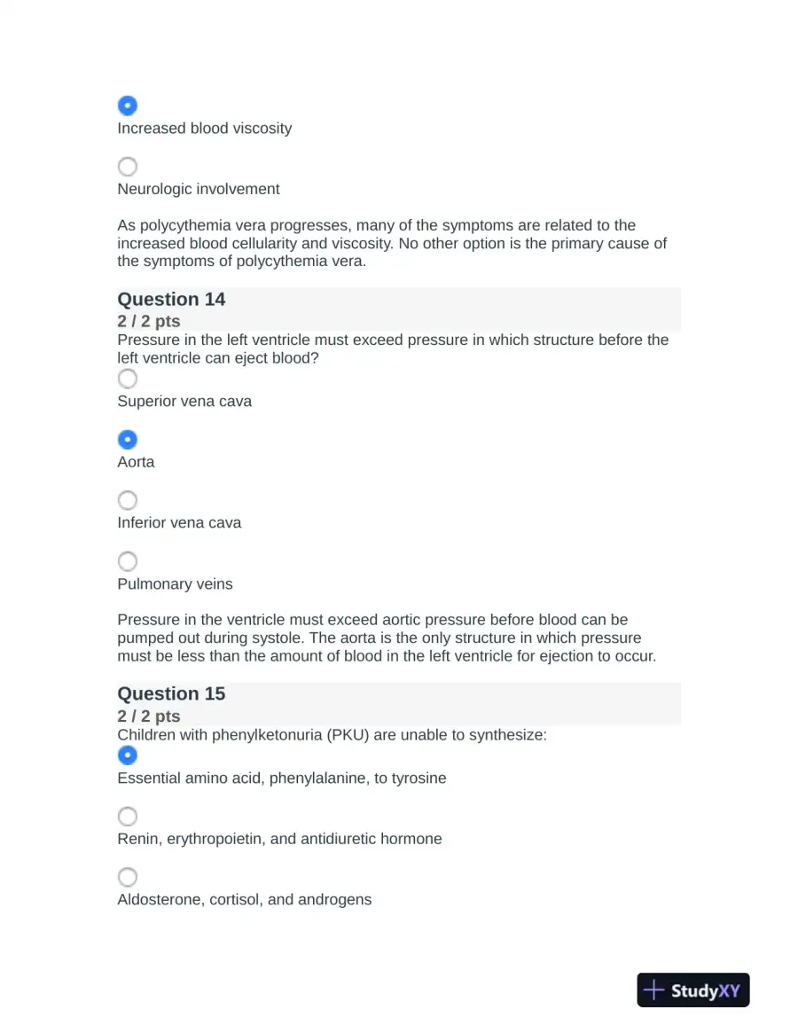 2022 NR507 Pathophysiology Final Exam With Answers (75 Solved Questions), page 8