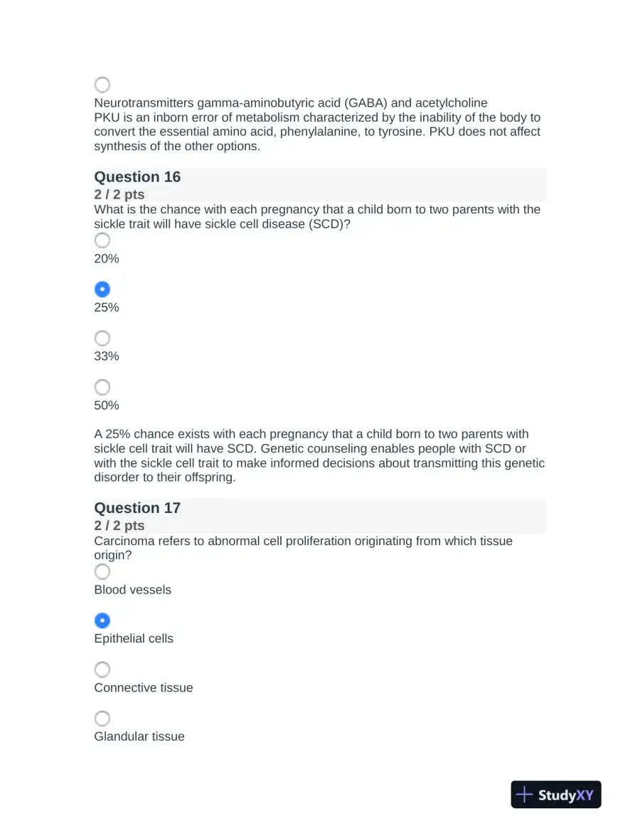 2022 NR507 Pathophysiology Final Exam With Answers (75 Solved Questions), page 9