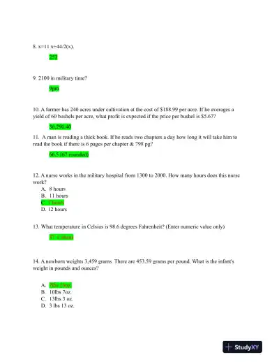 2022 HESI Mathematics A2 Exam With Answers (48 Solved Questions) - Page 3 preview image