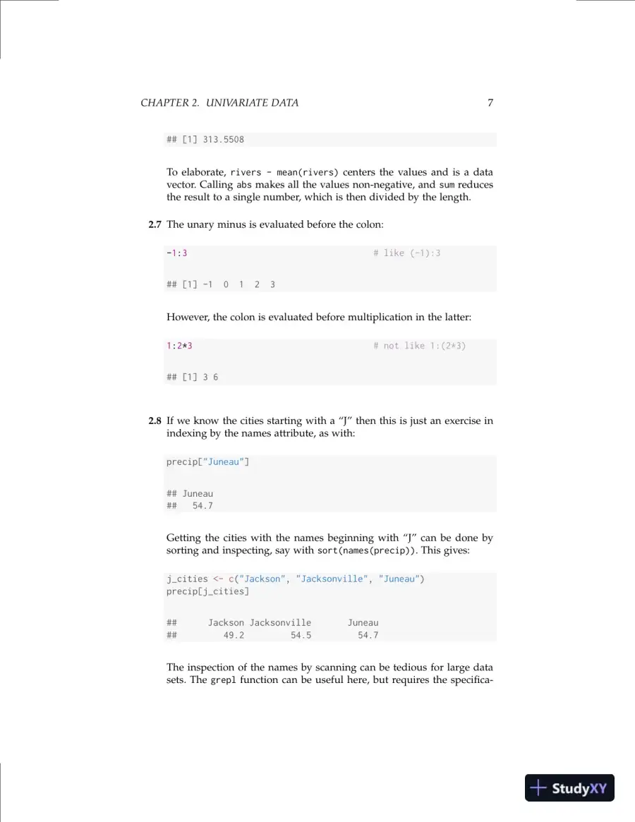 Solution Manual for Using R for Introductory Statistics, 2nd Edition, page 10