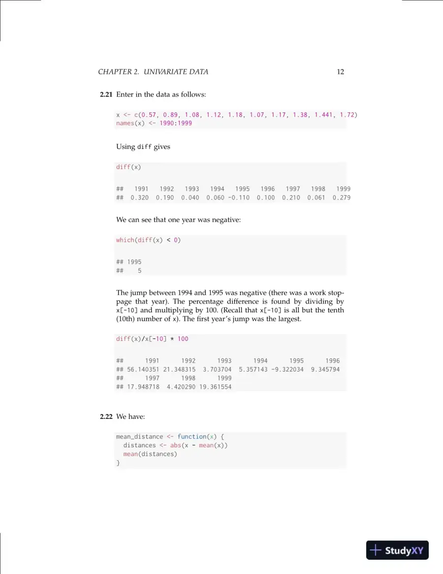 Solution Manual for Using R for Introductory Statistics, 2nd Edition, page 15