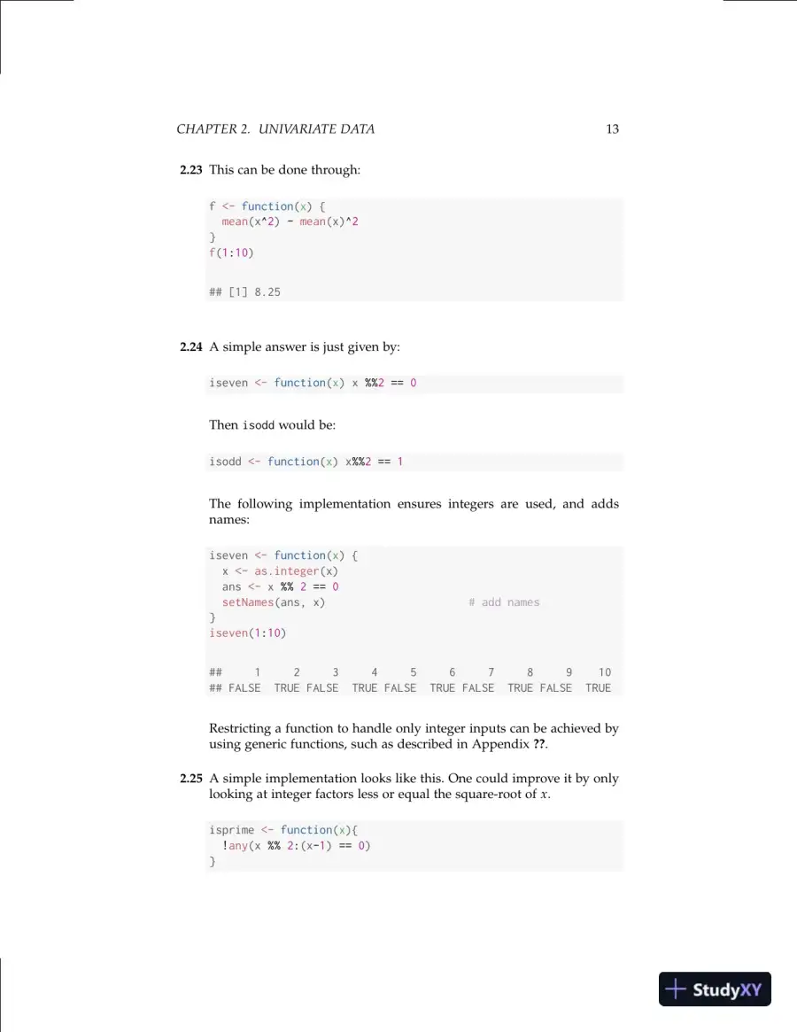 Solution Manual for Using R for Introductory Statistics, 2nd Edition, page 16