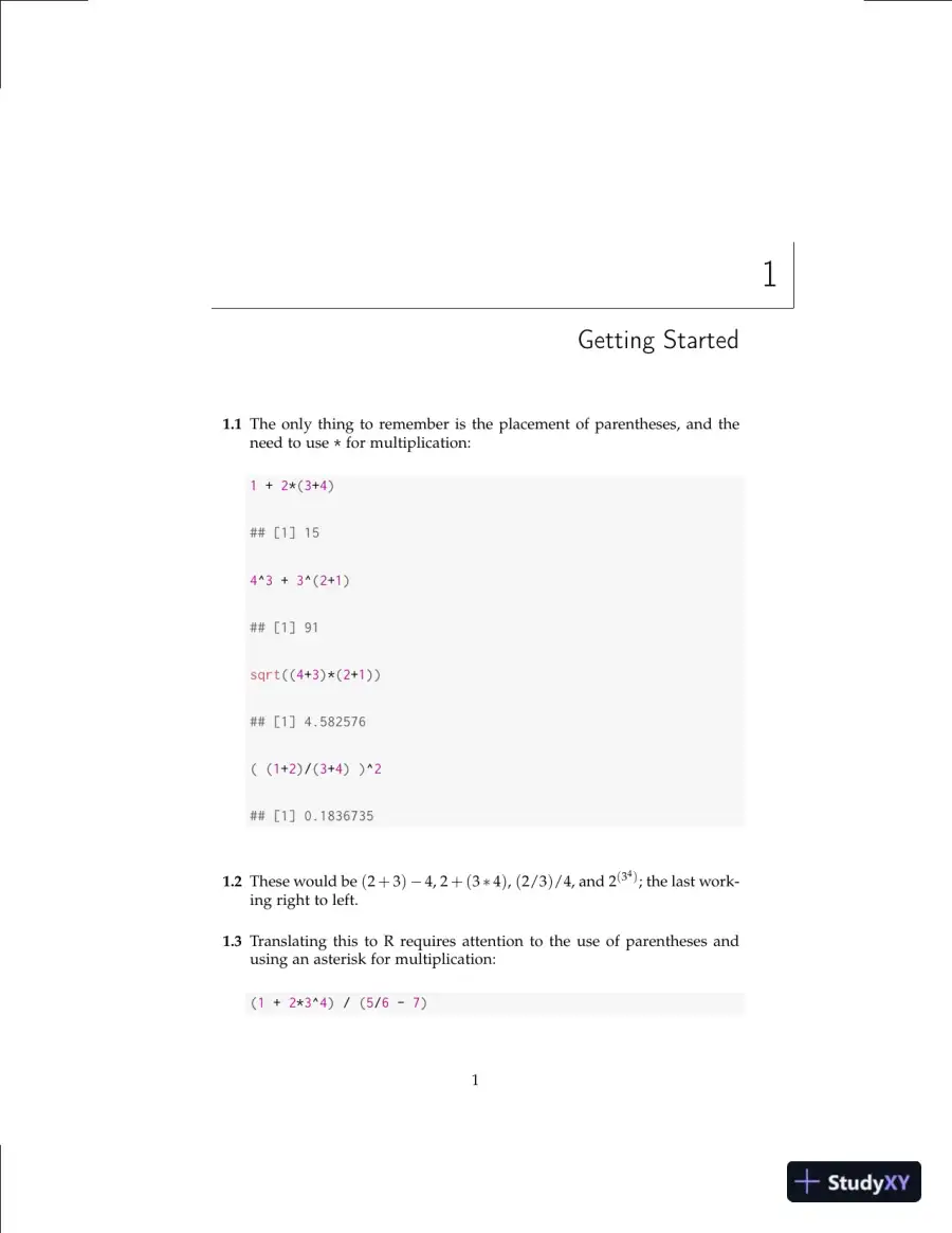 Solution Manual for Using R for Introductory Statistics, 2nd Edition, page 4