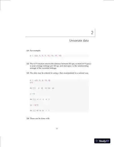 Solution Manual for Using R for Introductory Statistics, 2nd Edition - Page 8 preview image
