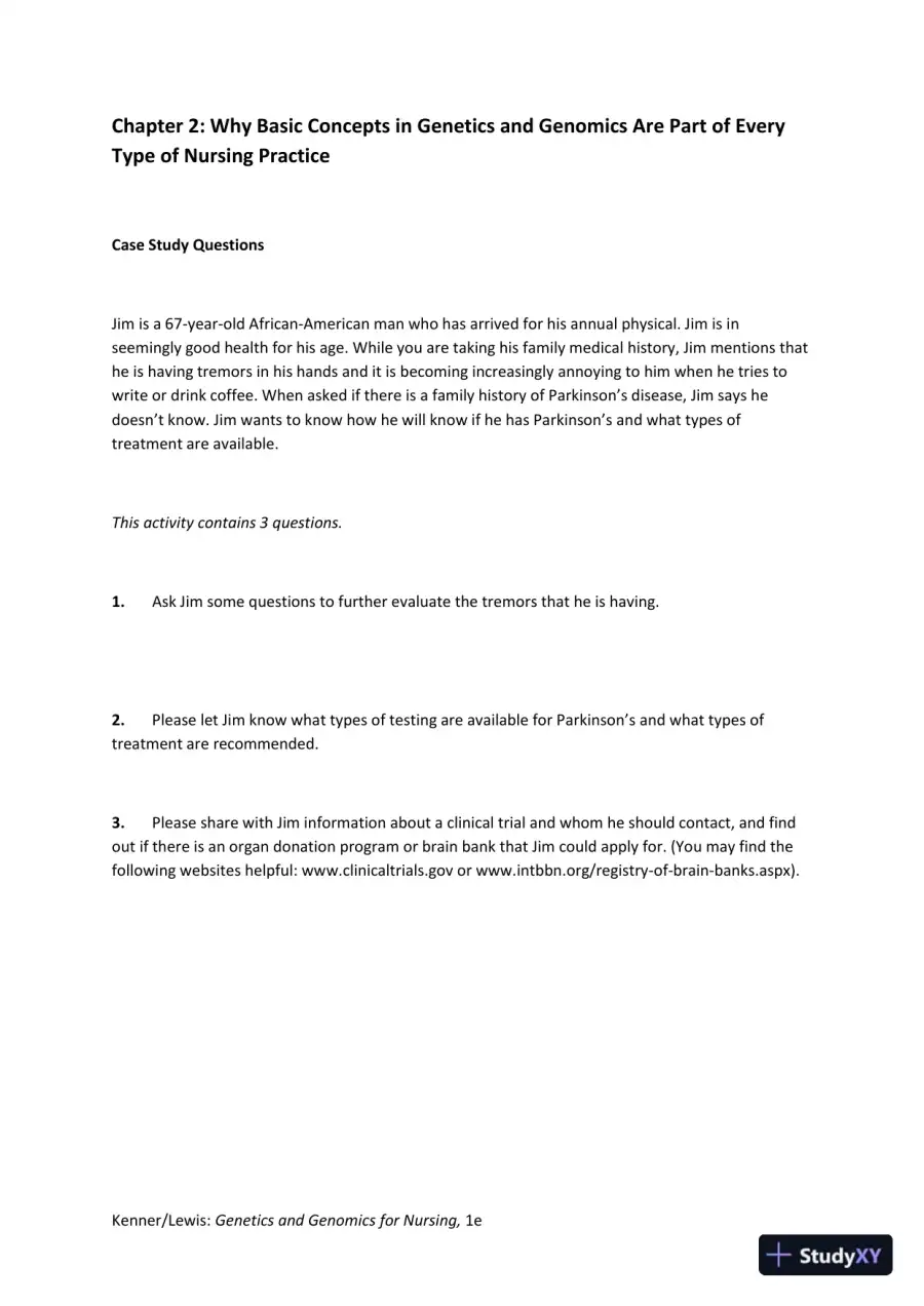 Solution Manual for Genetics and Genomics for Nursing, page 11