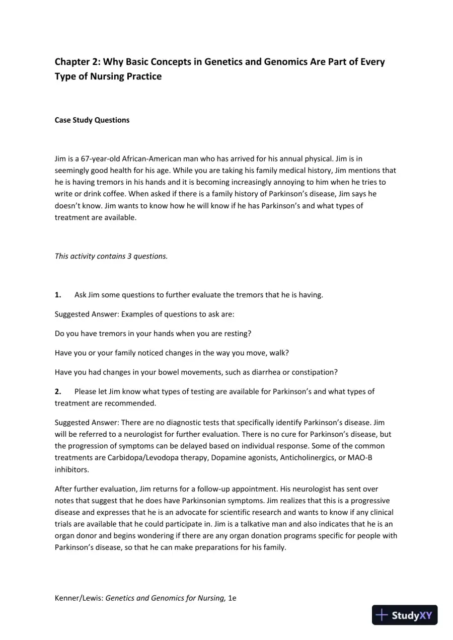 Solution Manual for Genetics and Genomics for Nursing, page 9