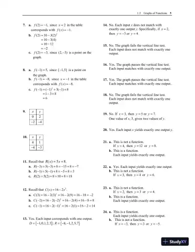 Solution Manual for College Algebra in Context with Applications for the Managerial, Life, and Social Sciences, 6th Edition - Page 11 preview image