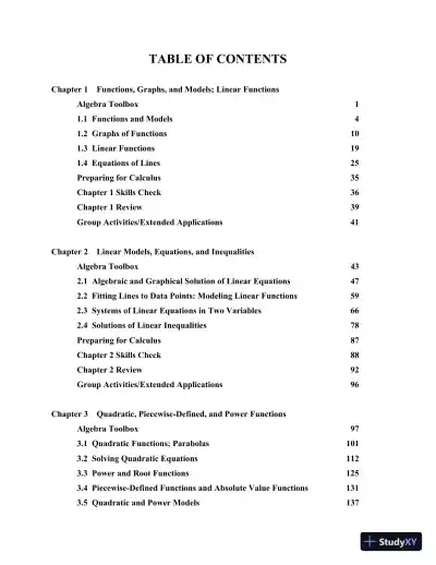 Solution Manual for College Algebra in Context with Applications for the Managerial, Life, and Social Sciences, 6th Edition - Page 3 preview image