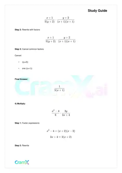 Algebra I – Algebraic Fractions - Page 10 preview image
