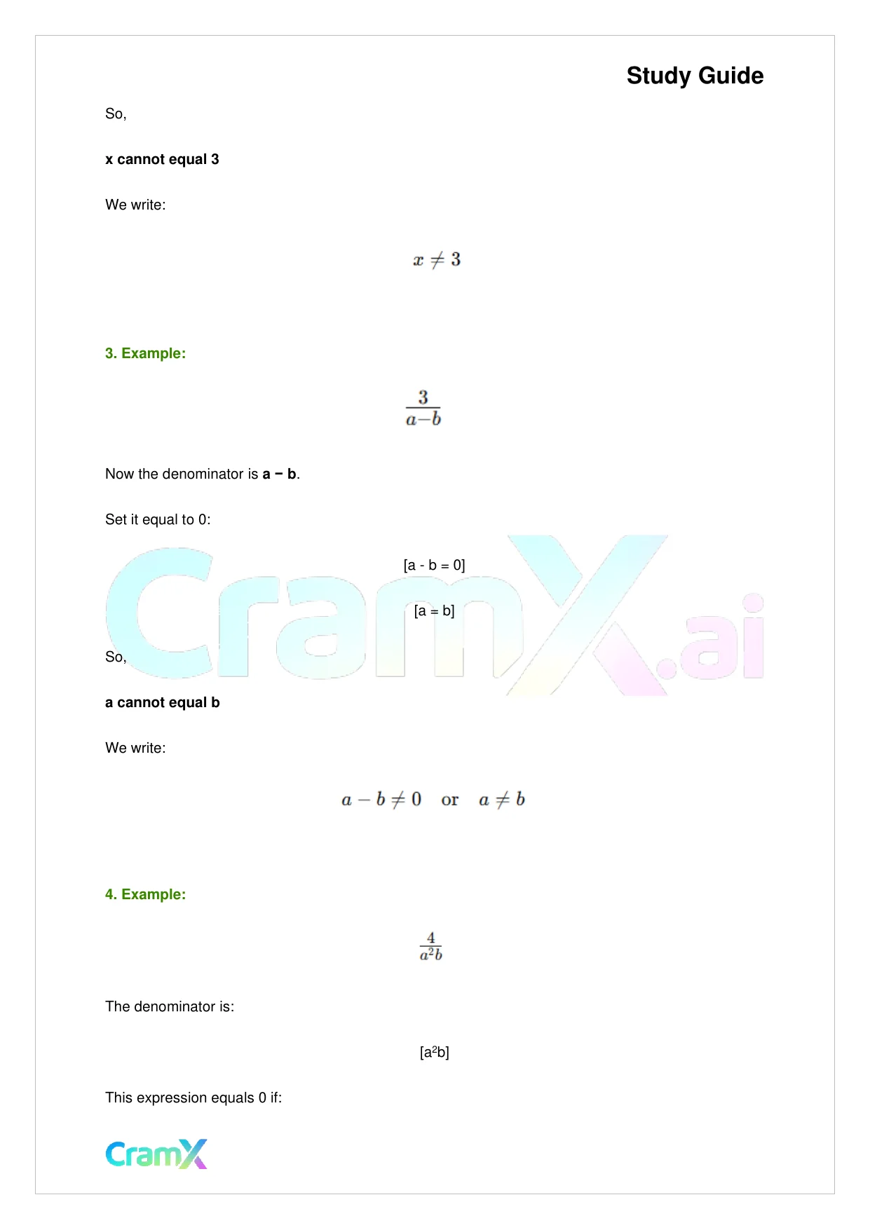 Algebra I – Algebraic Fractions - Page 3 preview image