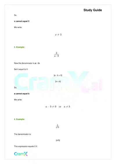 Algebra I – Algebraic Fractions - Page 3 preview image