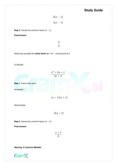 Algebra I – Algebraic Fractions - Page 6 preview image