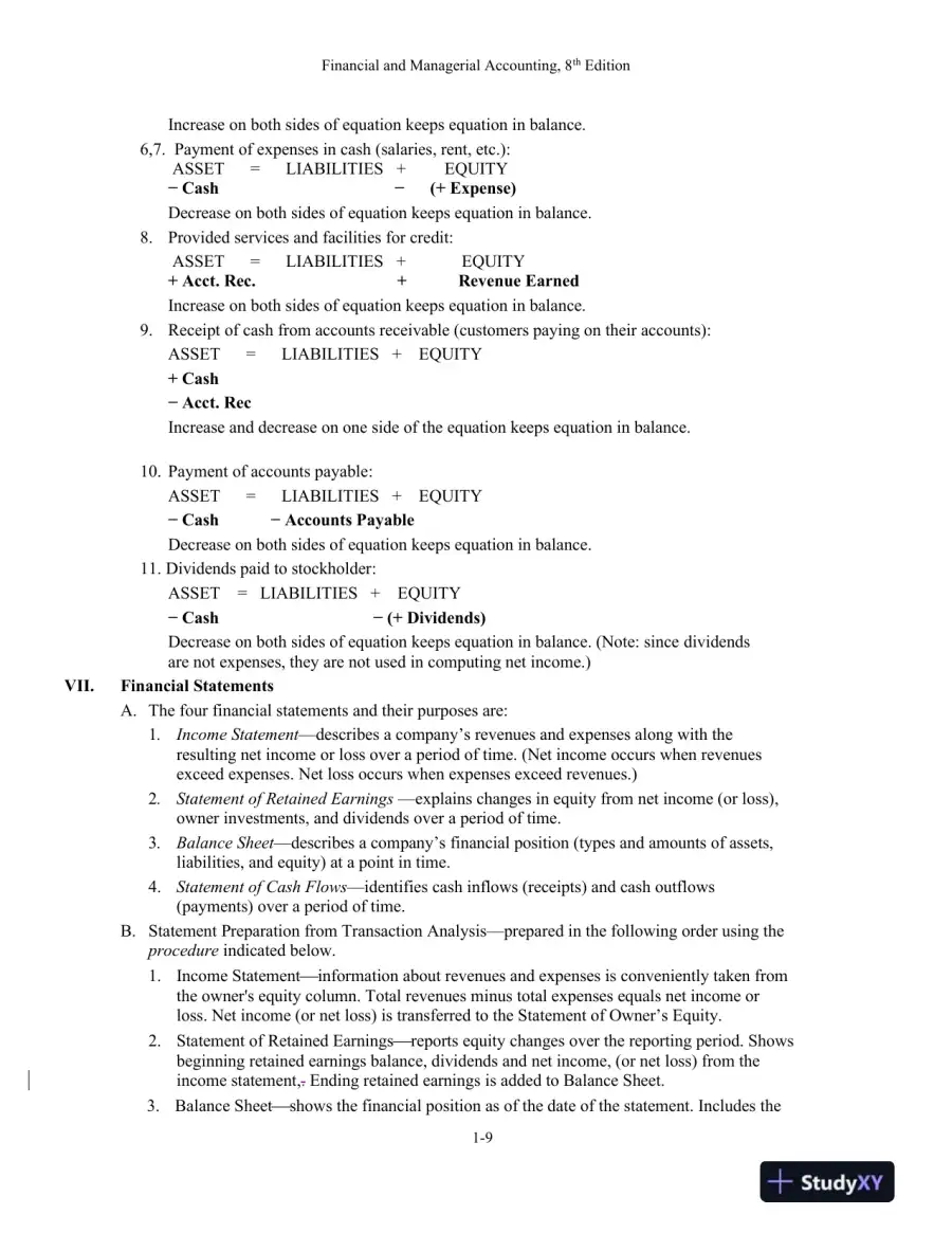 Lecture Notes for Financial and Managerial Accounting, 8th Edition, page 10