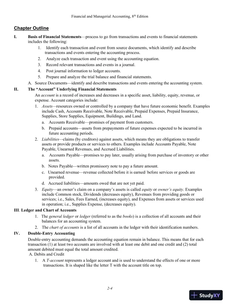 Lecture Notes for Financial and Managerial Accounting, 8th Edition, page 15