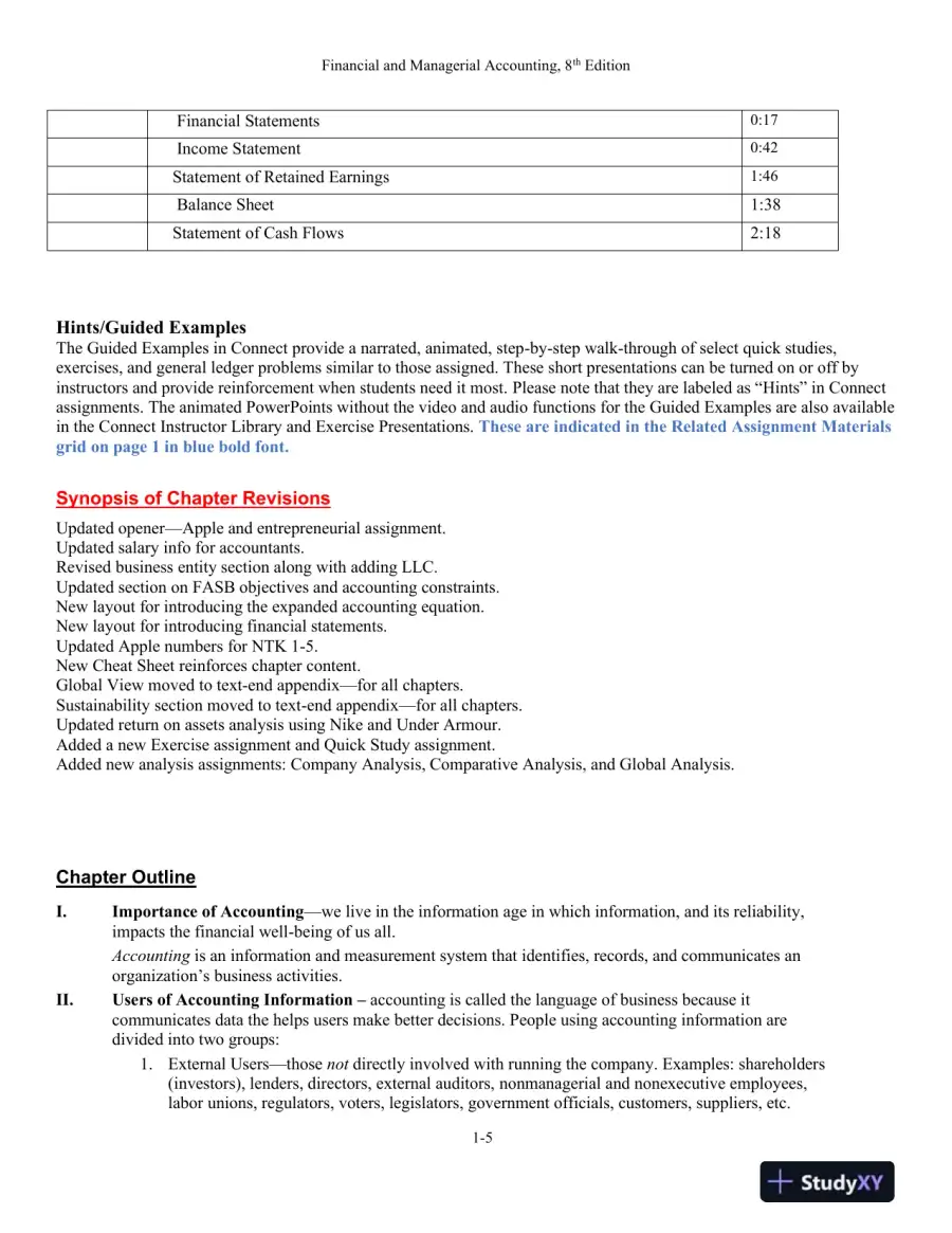Lecture Notes for Financial and Managerial Accounting, 8th Edition, page 6