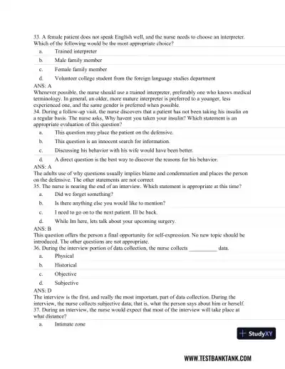 Advanced Health Assessment and Diagnostic Reasoning, 3rd Edition Test Bank - Page 12 preview image