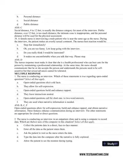 Advanced Health Assessment and Diagnostic Reasoning, 3rd Edition Test Bank - Page 13 preview image