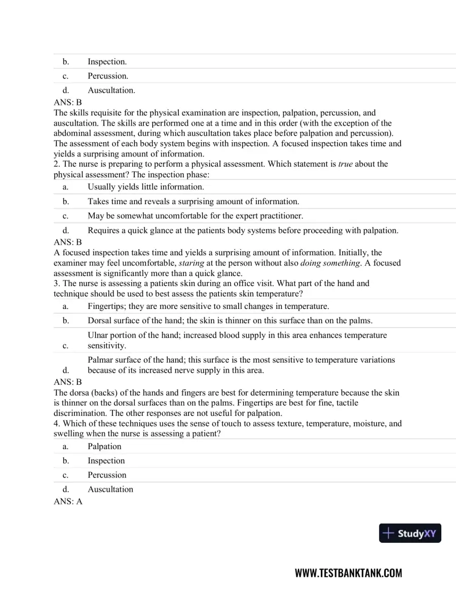 Advanced Health Assessment and Diagnostic Reasoning, 3rd Edition Test Bank, page 15