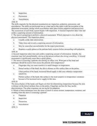 Advanced Health Assessment and Diagnostic Reasoning, 3rd Edition Test Bank - Page 15 preview image