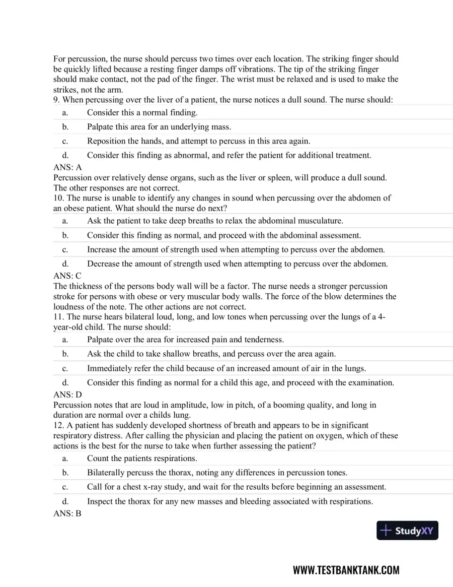 Advanced Health Assessment and Diagnostic Reasoning, 3rd Edition Test Bank, page 17