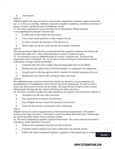 Advanced Health Assessment and Diagnostic Reasoning, 3rd Edition Test Bank - Page 19 preview image