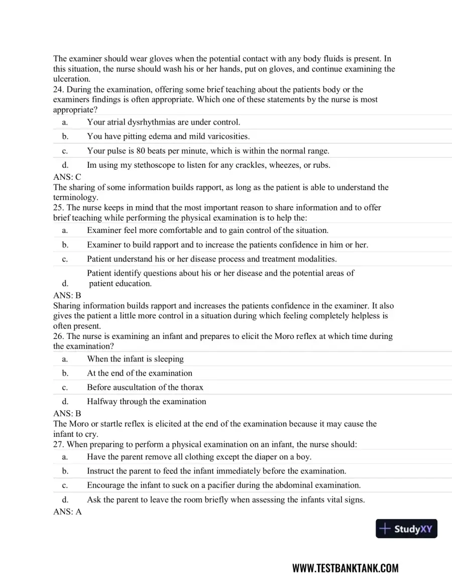 Advanced Health Assessment and Diagnostic Reasoning, 3rd Edition Test Bank, page 21