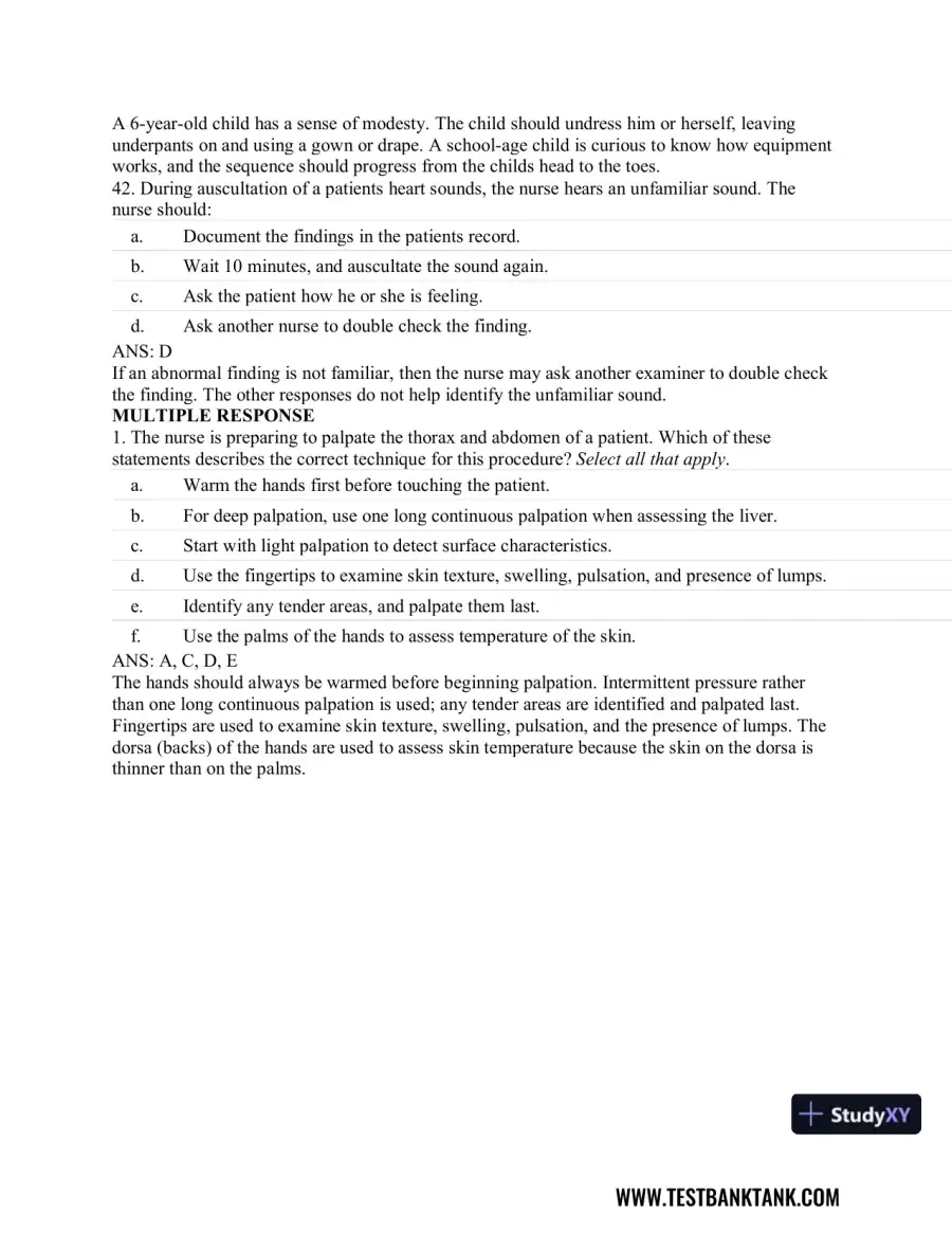 Advanced Health Assessment and Diagnostic Reasoning, 3rd Edition Test Bank, page 26