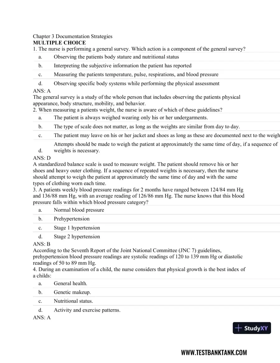 Advanced Health Assessment and Diagnostic Reasoning, 3rd Edition Test Bank, page 27