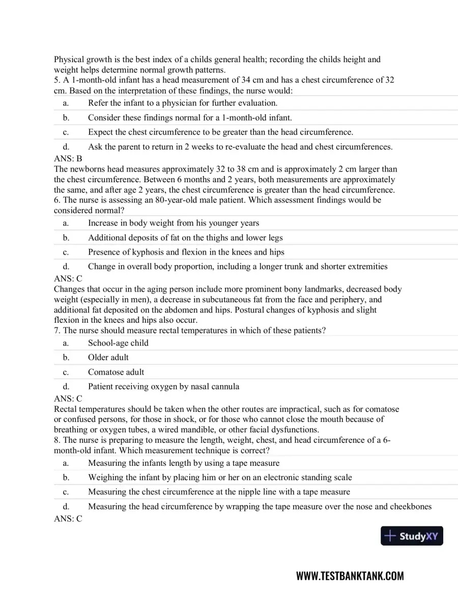 Advanced Health Assessment and Diagnostic Reasoning, 3rd Edition Test Bank, page 28